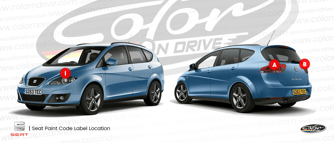 SEAT-Farbcode-Etikett Positionsdiagramm